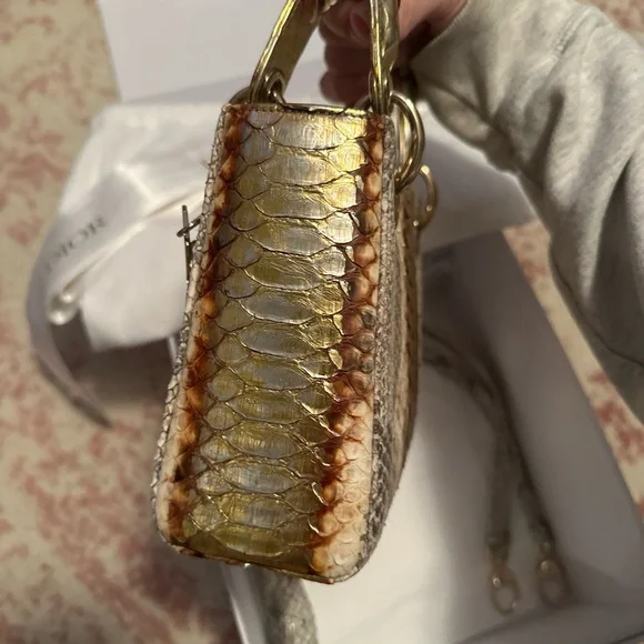 Lady Dior in Rare Gold/Bronze Python - Picture 7 of 14